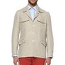 ISAIA Napoli beige linen Safari jacket - Size 38 US / 48 EU - NWOT (missing sleeve buttons)