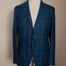 BOGLIOLI blue linen wool mix plaid sportcoat - Size 40 US / 50 EU - NWT