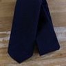 DRAKE'S of London navy blue self-tipped wool silk mix tie - NWOT