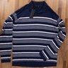 Z ZEGNA navy blue cotton linen mix polo sweater - Size XL - NWT