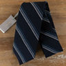 TOM FORD navy blue cashmere wool silk mix striped tie - NWT