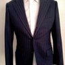 Flawless Sartorio Napoli Attolini made Navy Flannel Pinstripe Suit Eu50R US40R