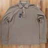 ELEVENTY sand color long sleeve cotton polo shirt - Size Medium - NWT