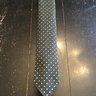 Dunhill Green Polka Dot Wool & Silk Luxury Tie: 3 inches