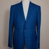 ERMENEGILDO ZEGNA blue wool silk mix plaid sportcoat - Size 42 US / 52 EU - NWT