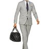 (SOLD) Suitsupply Sienna Light Grey Plain Wool Suit; 40R