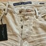 NWT RLBL Ralph Lauren Black Label Beige Straight Fit Button Fly 5 Pocket Denim Pants 34x30