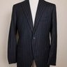 CESARE ATTOLINI dark gray wool cashmere mix striped suit - Size 42 US / 52 EU - NWT