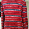 SOLD......BROOKS BROTHERS Scottish Lambswool Fair Isle Style Red Christmas Sweater-Mint-XL