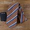 KITON 7-fold striped raw silk Shantung tie - NWT