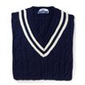 Price Drop: Fedeli V-Neck Sweater in Dark Blue 50/L