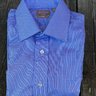Gitman Bros Tailored Fit Made to Order Blue Striped Shirt 16/34