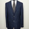 SOLD! NWT MABRO HANDMADE NAVY BLUE FINE WOVEN SUPER 100'S WOOL BLAZER US42/EU52