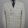 SOLD! NWT BAGNOLI NAPOLI HANDMADE CREAM WHITE PLAID WOOL LINEN BLEND BLAZER US38 40