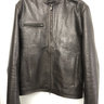 Magnoli Clothiers bespoke slim fit brown goat leather cafe racer jacket