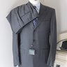 【Sold】NWT $2K+ Corneliani Solid Charcoal Gray Wool Cashmere Suit 40-42 Extra Long New