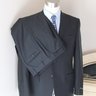 【Sold】NWT Corneliani Solid Black Super130 Wool Suit 36 R Brand New with Tags