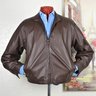 38 (small) Bally of Switzerland 100% leather brown zipper front jacket men coat