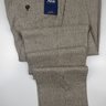 SOLD! NWT ROTA SARTORIA HANDMADE BROWN HOUNDSTOOTH FLANNEL WOOL DRESS PANTS EU54