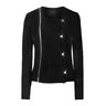 ENDED | 10SEI0OTTO Collarless Black Leather Jacket Scarstitch IT44/M-L