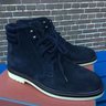 **SOLD** NIB LORO PIANA ICER WALK BOOTS, 43.5E EU in NAVY SUEDE with CASHMERE LINING