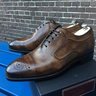 **SOLD** NIB BONTONI MERAVIGLIOSO OXFORDS, 9.5 E UK in LIGHT CHOCOLATE ANTIQUE CALF