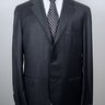 SOLD! BIG DROP! NWT SARTORIO BY KITON HANDMADE SOLID CHARCOAL GRAY WOOL SUIT US46/EU56