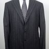 SOLD! BIG DROP! NWT SARTORIO BY KITON CHARCOAL PINSTRIPE FLANNEL WOOL SUIT US46/EU56