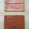 2 Pickett London leather folios in unlined bridle tan leather