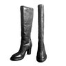 ENDED | ISAAC SELLAM Horse Leather Knee Boots Back-Zip Black EU36/US6