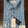 SOLD NWT Eton Contemporary Fit Lt Blue / White Gingham Check Shirt Size 16 Retail $265