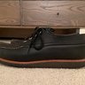 Russell Moccasin Fishing Oxford Black Driftwood Leather w/ Plantation Crepe Sole, Size 11D