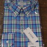 SOLD NWT Eton Contemporary Fit Blue & Multi Color Plaid Button Down Collar Shirt Size 16.5