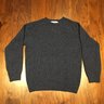 Harley of Scotland shetland wool jumper (denim, small, made in Scotland)