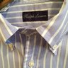 Ralph Lauren Purple Label - button down collar,blue and white stripes - marked "M"