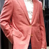 Sartoria Partenopea 42R Red Textured Cashmere Linen Blend Blazer Sportcoat