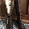 Sold Crockett&Jones women’s leather boots with fur UK5