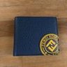 FENDI blue Roman leather grainy bifold wallet - New in Box