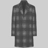 SOLD❗️CARUSO Butterfly Overcoat Checked Wool Brown/Black Single-Breasted IT48/M