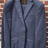 RICHARD JAMES NAVY SEISHIN SLIM-FIT BRUSHED COTTON TWILL SUIT. 38R. NEW. RETAIL $1350.