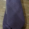 SOLD NWT Canali Blue w/ Red Mini Dot/Grid Pattern Silk Tie Retail $160