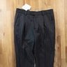 BRUNELLO CUCINELLI pleated gray striped wool flannel pants - Size 30 US / 46 EU - NWT