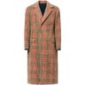 SOLD❗️MP MASSIMO PIOMBO Prince Of Wales Checked Wool Long Coat Brown/Red IT48/M