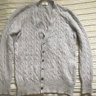 [SOLD] William Lockie 4 Ply Cashmere Cable-knit Cardigan in Oyester