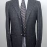 NWT SARTORIO BY KITON OVER CHECK GRAY FLANNEL WOOL SUIT SIDE TAB US38 36