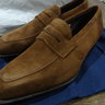 SOLD NIB George Cleverley Brown Suede Penny Loafers 8.5 UK 9.5 US Retail $750