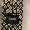 SOLD - Drakes Handrolled Navy/Off White Tie