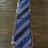 SOLD! NWT Ermenegildo Zegna Blue Striped Silk/Cotton Tie Retail $195