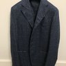 SOLD NWT Eidos 'Tenero' Silk/Wool Blue Gingham Unstructured Sportcoat 52 7R MSRP $1425