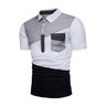 Lovely Casual Patchwork White Polo Shirt